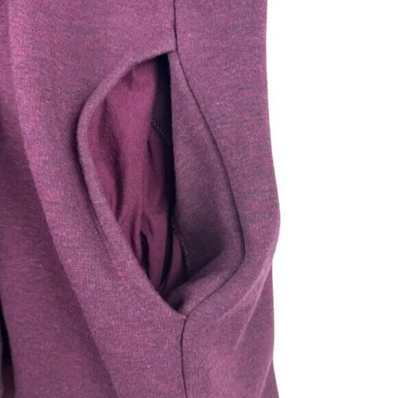 Athleta Cozy Karma Funnel Neck Sweatshirt Spiced Cabernet Fleece Lined US M - Picture 8 of 13